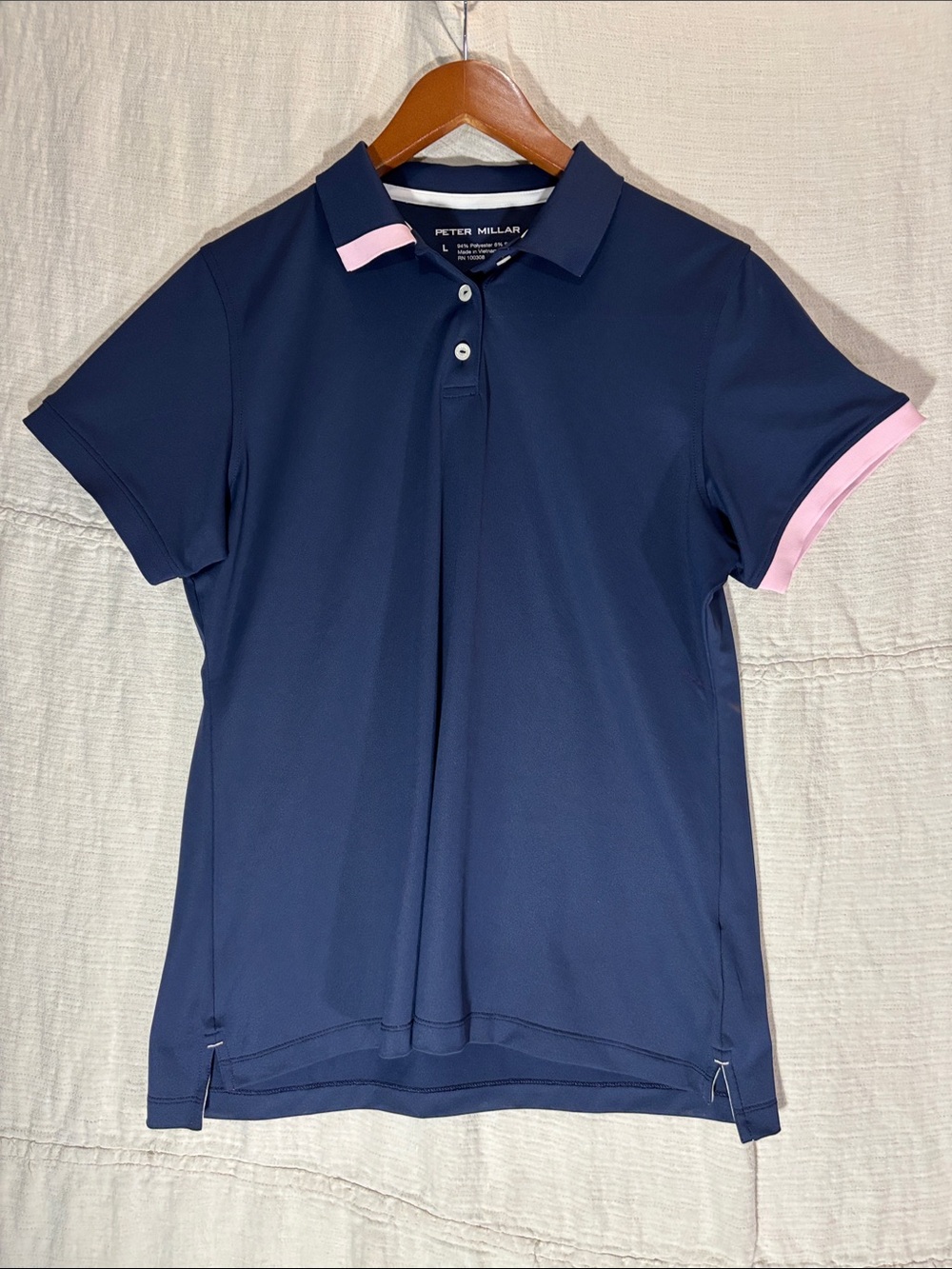 Peter Millar Women’s Size L Golf Poli Shirt Top EUC